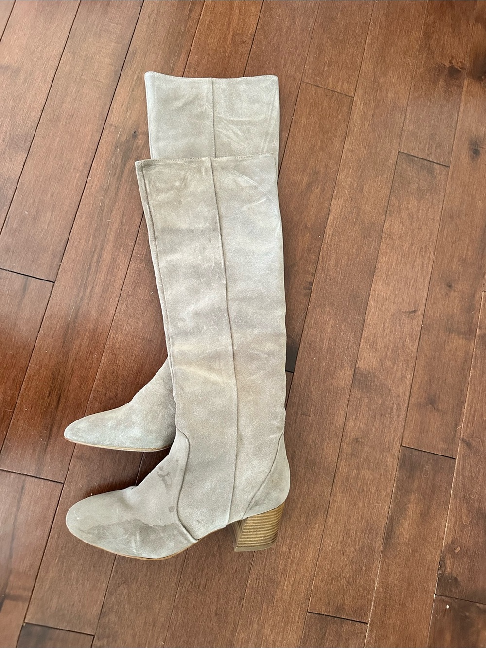 L'INTERVALLE Taupe Suede knee high boots